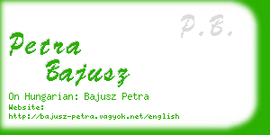 petra bajusz business card